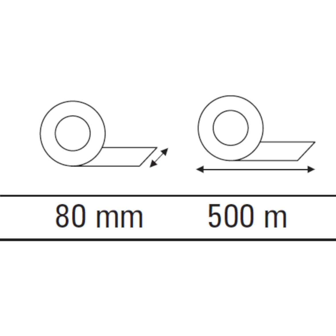 Warnband 80mm/500m,2